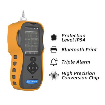 Màn hình TFT LCD CO H2S CO2 pid voc NH3 NO2 SO2 Máy dò đa khí di động để kiểm tra rò rỉ khí